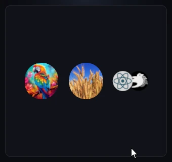 A thumbnail grid opening into a detail screen: the tapped image flies from its round thumbnail to the large hero while the rest of the screen fades and scales.